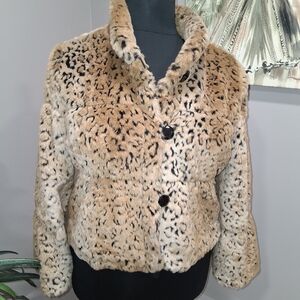 Madison Leopard Print Teddy Jacket